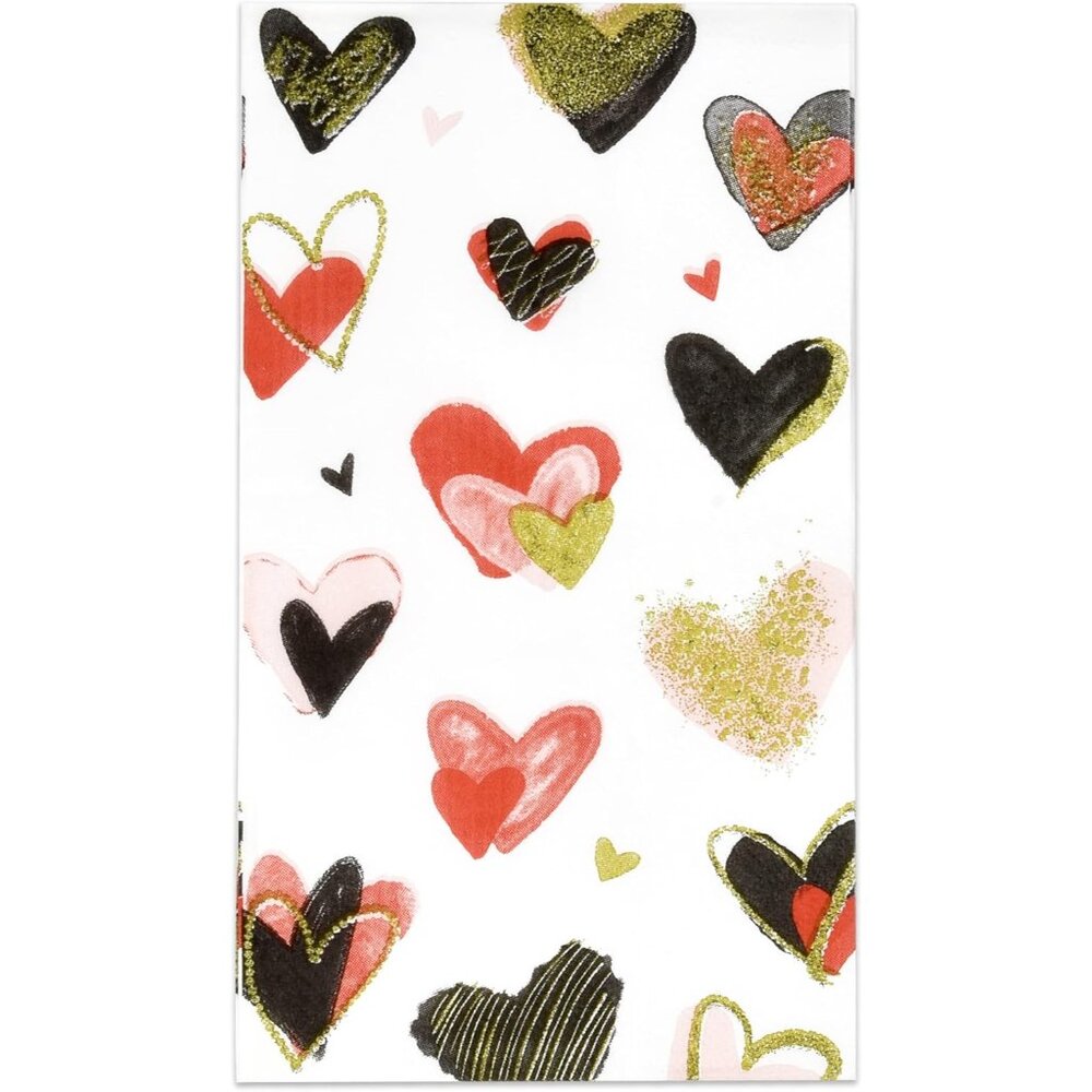 100 Valentines Day Guest Napkins Disposable Paper Love Hearts Dinner Hand Napkin